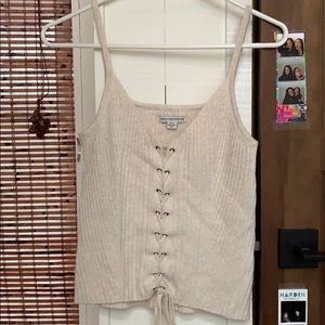 American eagle size small white sweater laced tank